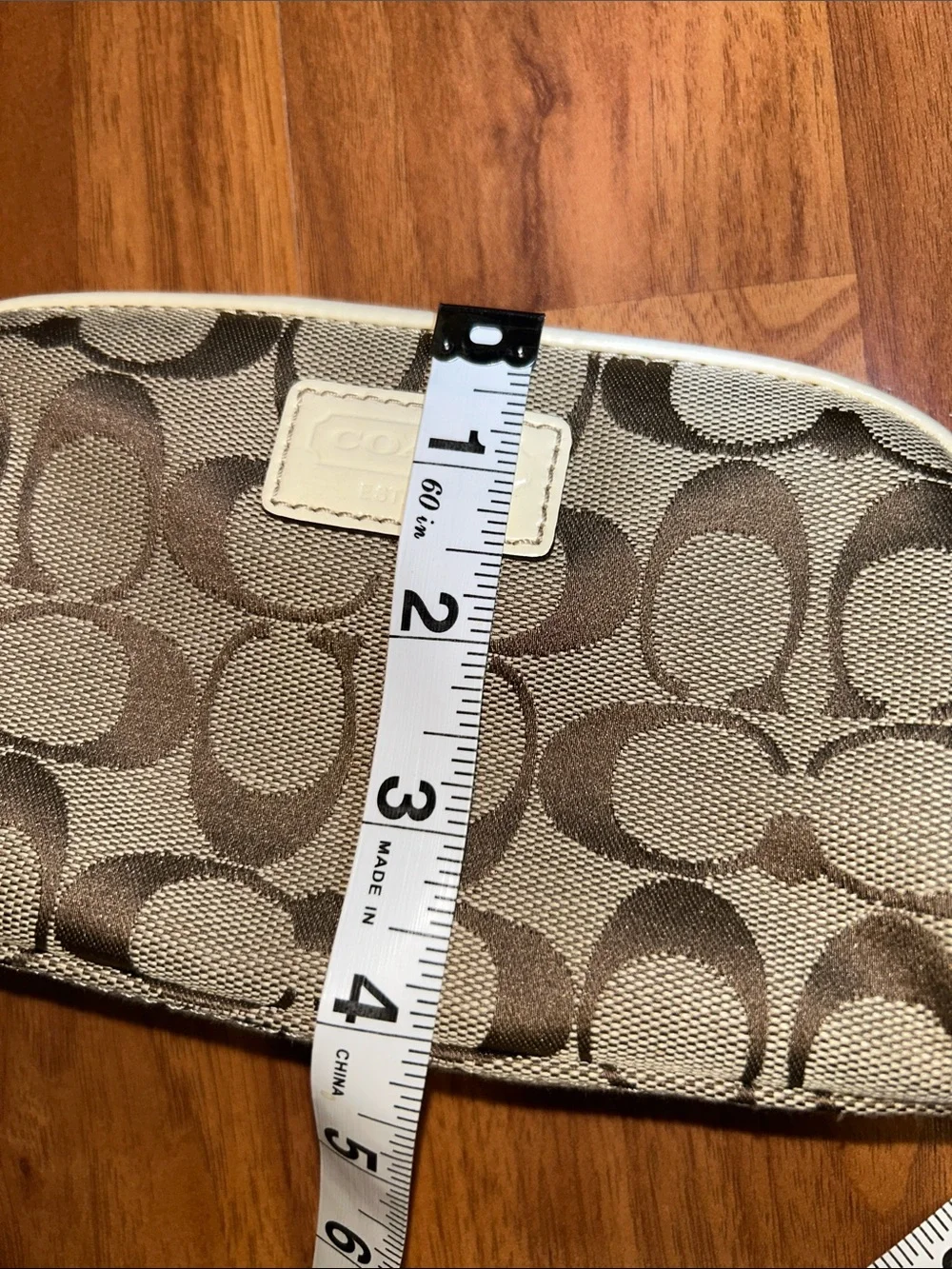 Coach Signature Canvas and Patent Logo Zipper Pouch